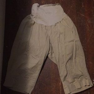 3x black and khaki maternity capris